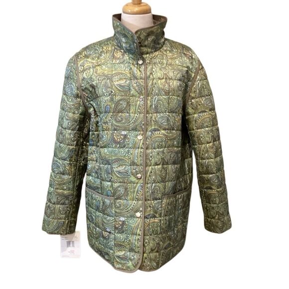 NWT Liz Claiborne | Reversible Quilted Coat and Paisley Print Size XL - Picture 9 of 14